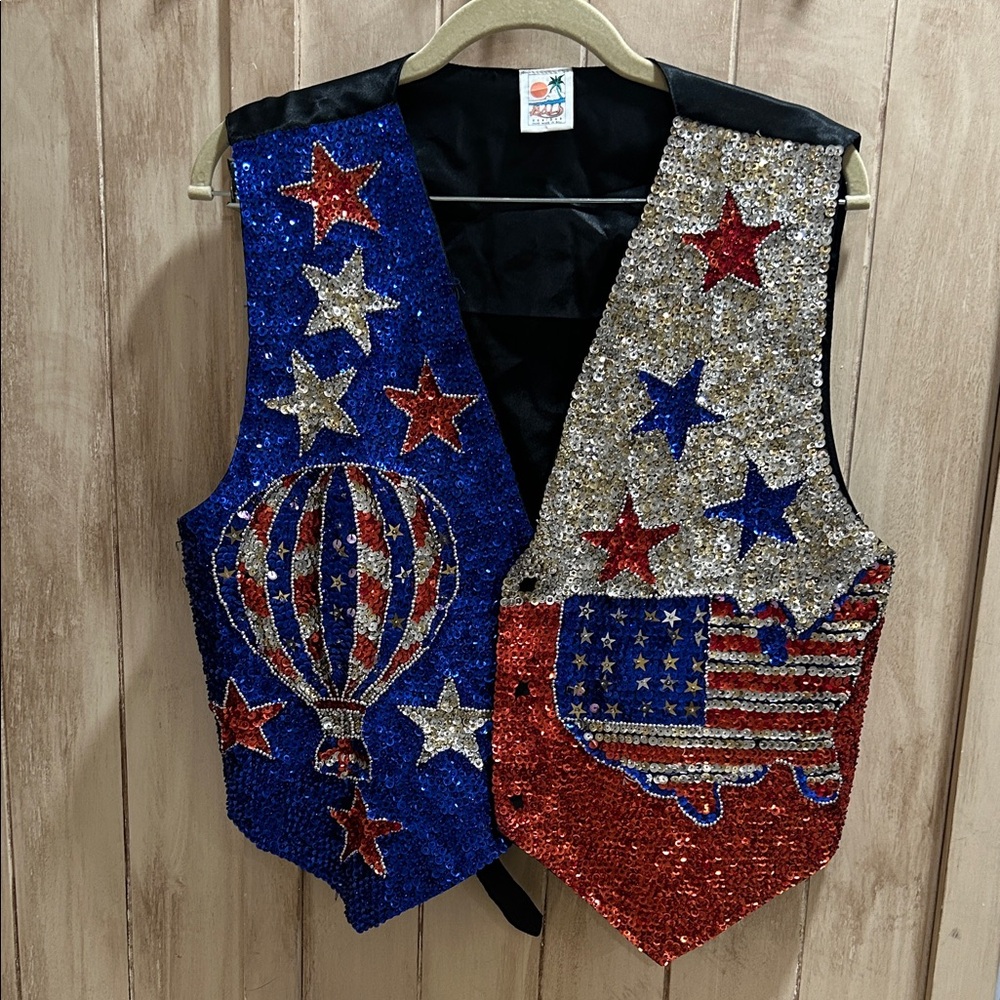 Bali-Sequin American Flag Vest
